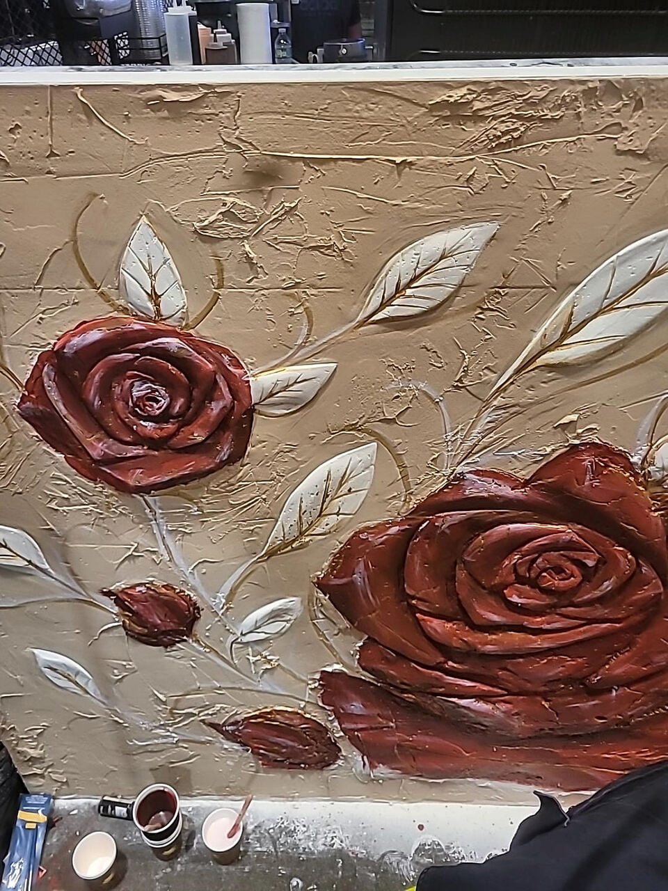 Sculpted rose wall artwork