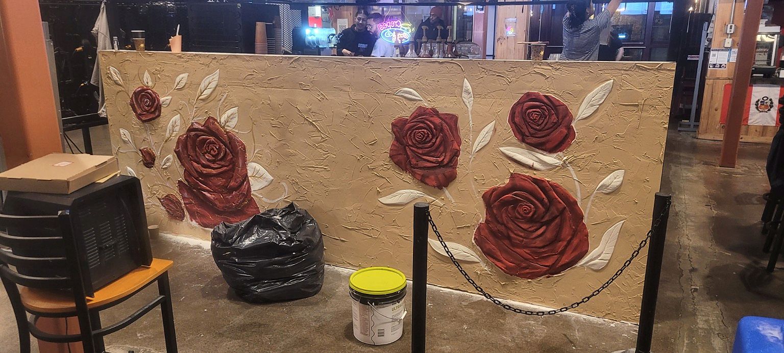 Rose wall in progress