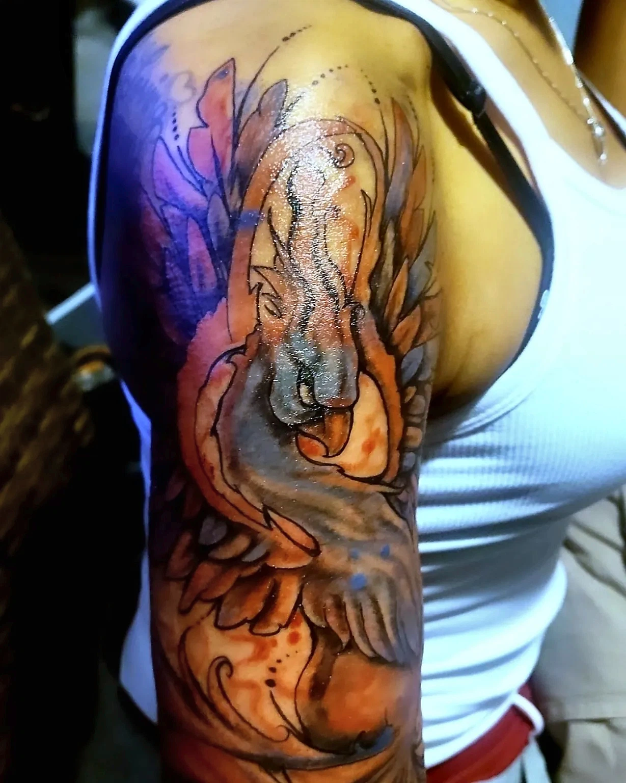 Current color arm tattoo by Krayonz