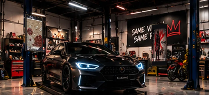 GARAGE interior, with KRAYONZ artwork on display